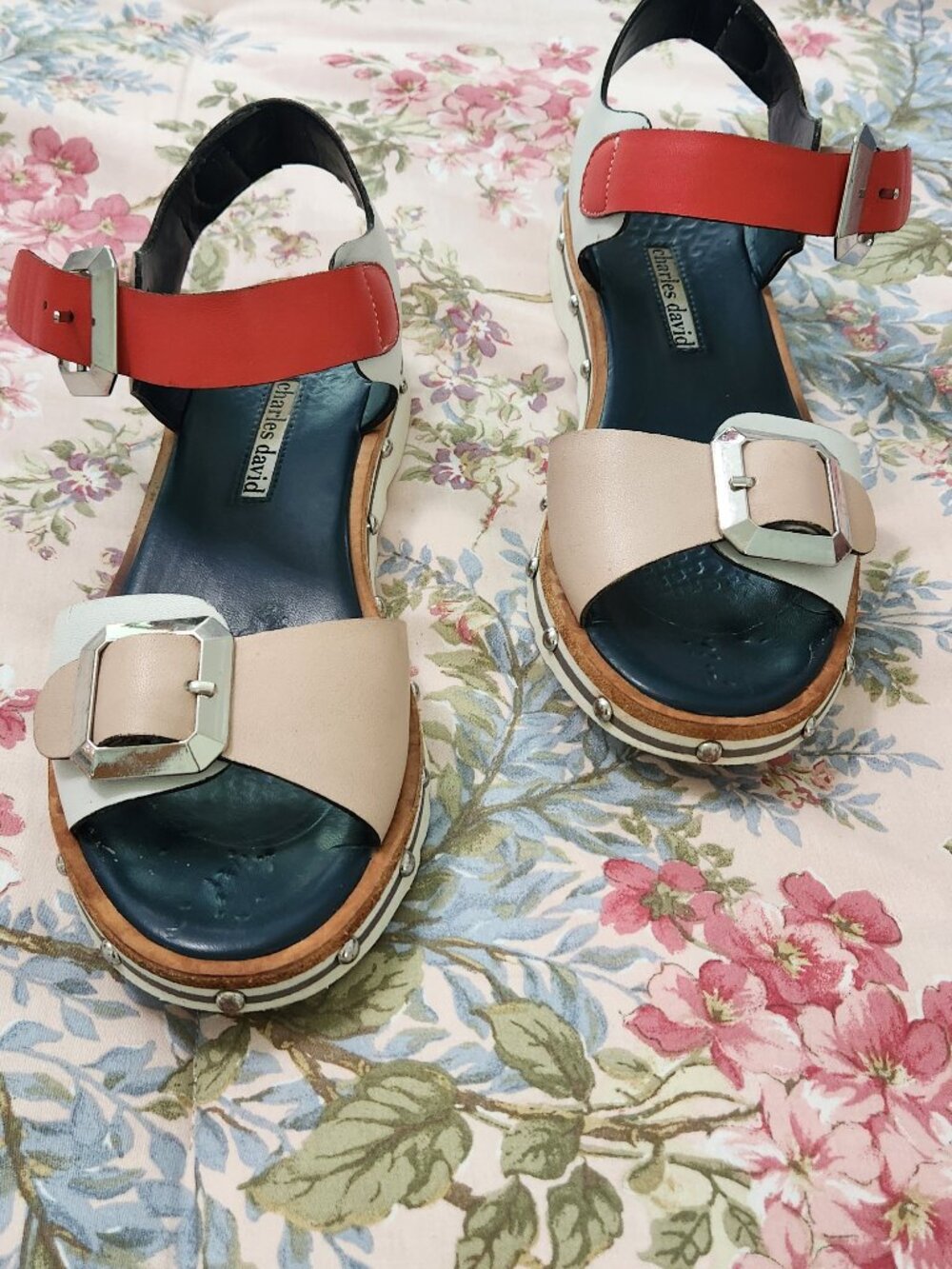 Charles David Color Block Sandals-Like New